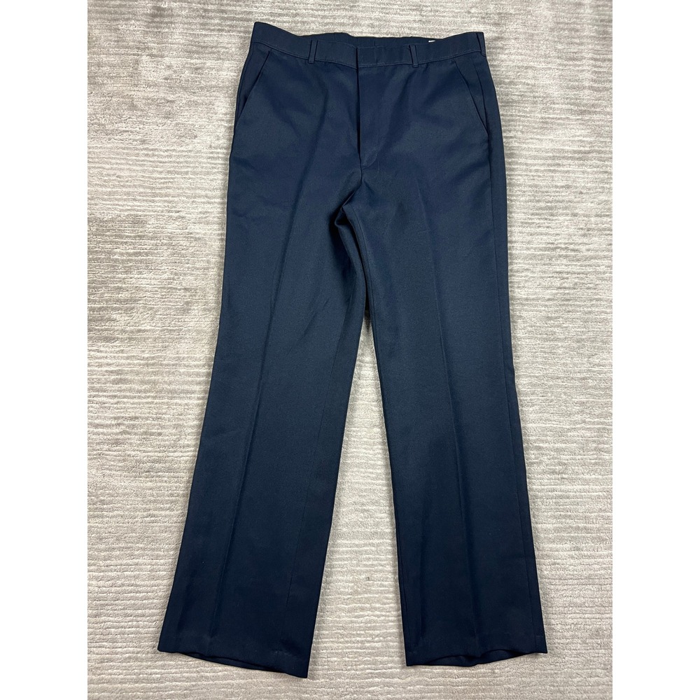 Unbranded Trousers Mens 36 Navy Blue Dress Slacks Straight Leg WPL 5430 Vintage